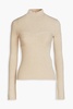 Ribbed cotton-blend turtleneck sweater