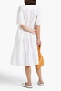 Tiered cotton-poplin midi dress