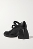 Bulla Babies glossed-leather platform Mary Jane pumps