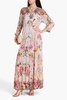 Crystal-embellished printed silk-crepon maxi dress