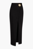 Amal embellished wrap-effect jersey maxi skirt