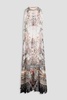 Crystal-embellished printed silk-crepon maxi dress