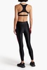 Tax jacquard-paneled cutout stretch sports bra