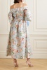 Bardot off-the-shoulder belted floral-print silk maxi dress