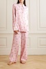 Floral-print satin pajama set