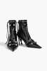 Cagole embellished pebbled-leather ankle boots