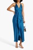 Giana ruffled satin-crepe gown