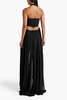 Natasha cutout ruched georgette halterneck maxi dress