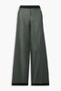 Metallic houndstooth jacquard-knit wide-leg pants