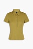 Ribbed stretch-Supima cotton jersey polo shirt