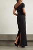 Reatta one-shoulder gathered crepe gown