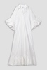 Oversized shantung-trimmed broderie anglaise cotton and silk-blend maxi dress