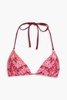 Paisley-print triangle bikini top