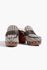 Delia leather-trimmed tweed platform clogs