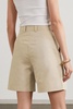 Pleated  cotton-twill shorts