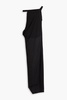 One-shoulder draped cotton-blend maxi dress