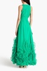 Ruffled chiffon and tulle gown