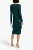 Wrap-effect draped satin-jersey dress