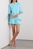 Lounge Suit ruffled linen pajama set