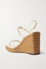 Amatuus 110 embellished leather espadrille wedge sandals