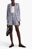 Alicia pleated checked linen shorts