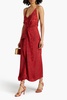 Giana ruffled satin-jacquard gown