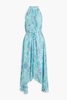 Irina belted printed silk-georgette maxi dress