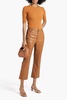 Selma cropped leather bootcut pants