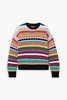 Over The Horizon striped open-knit cotton sweater