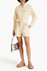 Pleated cotton and linen-blend twill playsuit