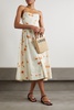 Open-back floral-print cotton and silk-blend midi dress