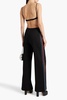 Crystal-embellished French cotton-terry track pants