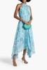 Irina belted printed silk-georgette maxi dress