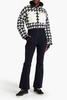 Helen houndstooth quilted down ski suit