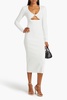 Twisted cutout stretch-knit midi dress