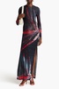 Printed stretch-jersey maxi dress