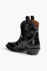 Glossed-leather ankle boots