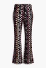 Crochet-knit wool-blend flared pants