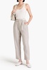 Pleated linen tapered pants