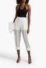 Pleated silk-crepe tapered pants