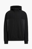 Cotton-blend jersey half-zip hoodie