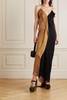 Casino draped two-tone silk-satin and chiffon maxi dress