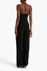 Gala cutout pleated crepe halterneck wide-leg jumpsuit