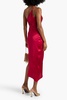 One-shoulder twisted silk-satin gown