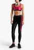 Tax jacquard-paneled cutout stretch sports bra