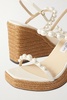 Amatuus 110 embellished leather espadrille wedge sandals