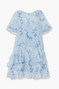 Thea ruffled floral-print silk-crepon mini dress