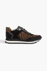 Hartley leopard-print suede and textured-leather sneakers