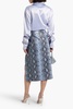 Minerva snake-effect leather midi skirt