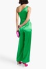 Vera draped silk-satin wide-leg jumpsuit